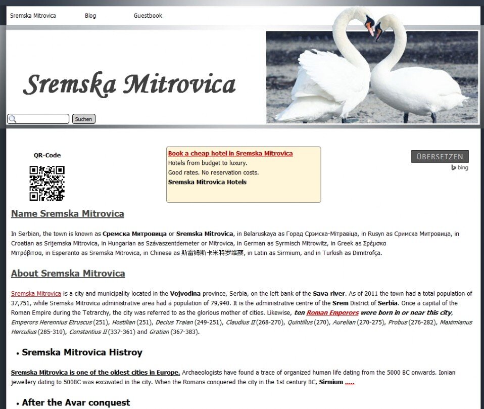 Sremska Mitrovica is a city and municipality located in the Vojvodina province, Serbia.